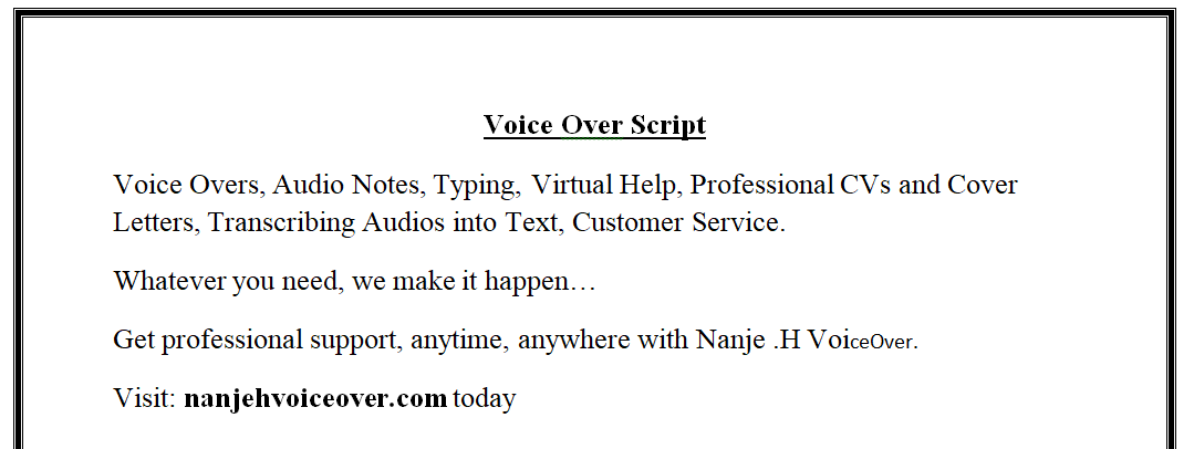 Professional Voice Over- Advertisement